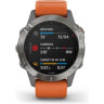 Часы GARMIN FENIX 6 SAPPHIRE TITANIUM GRAY SILVER WITH ORANGE BAND 010-02158-14